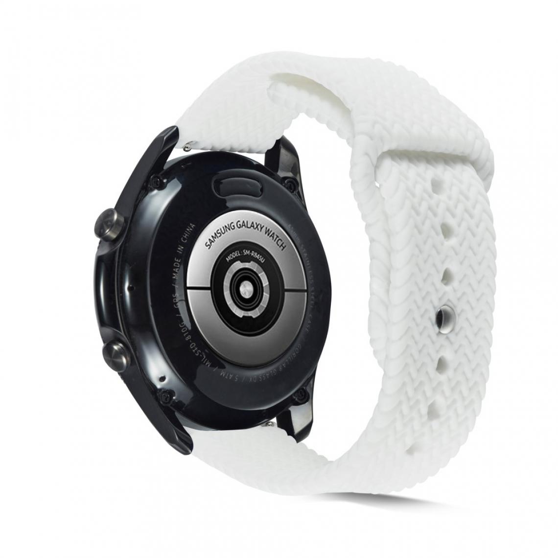 Other - Bracelet en silicone Texture tressée de couleur unie 22mm blanc pour votre Huawei watch GT2 pro/Amazfit GTR 2 - Accessoires bracelet connecté