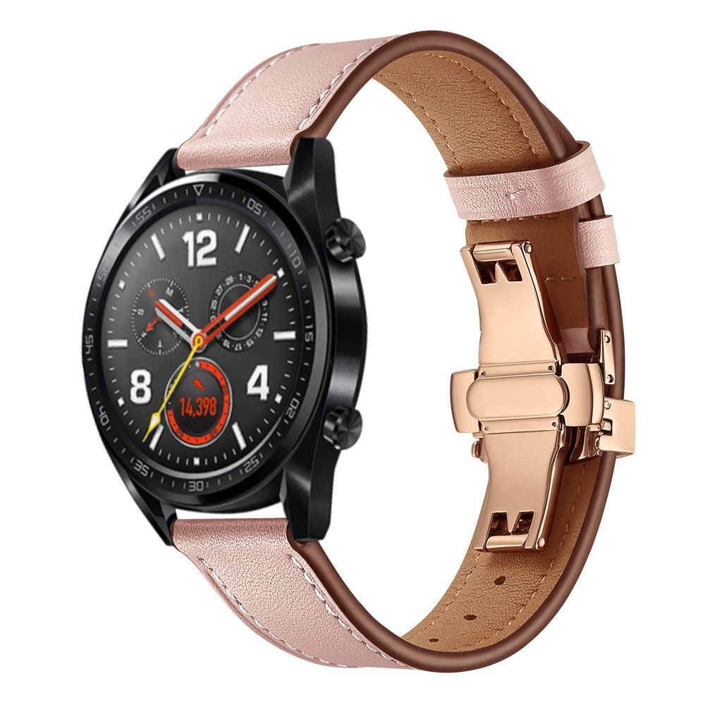 marque generique - Bracelet en cuir véritable haute qualité or rose rose pour votre Huawei Watch GT/Watch 2/Watch Magic - Accessoires bracelet connecté