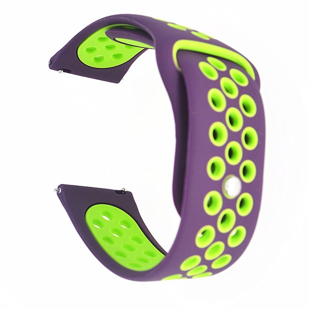 marque generique - Bracelet en silicone creux bicolore violet/vert pour votre Samsung Galaxy Watch Active - Accessoires bracelet connecté
