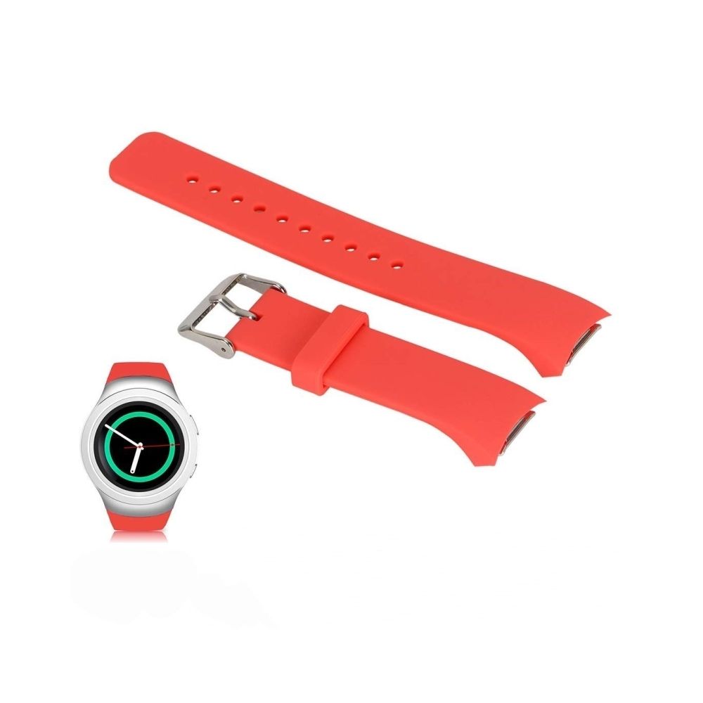 Wewoo - Bracelet de montre couleur unie avec dragonne pour Galaxy Gear S2 R720 (rouge melon) - Bracelet connecté