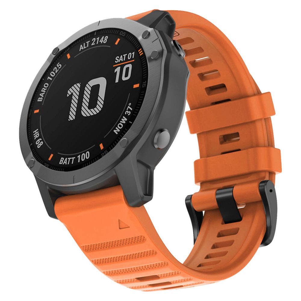 Generic - Bracelet de montre en silicone pour Garmin Fenix6X / Fenix5X / FeniX3 HR / D2 / Descent MK1 Orange - Bracelet connecté