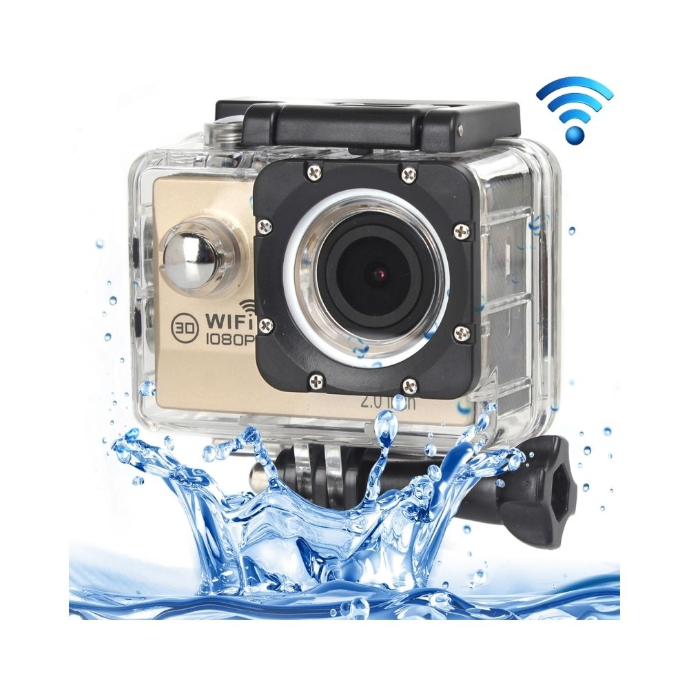 Wewoo - Caméra sport or de imperméable à l'eau WiFi Portable 1080P, écran de 2,0 pouces, Generalplus 4248, 170 A + Degrés Grand Angle, Support Carte TF - Caméras Sportives