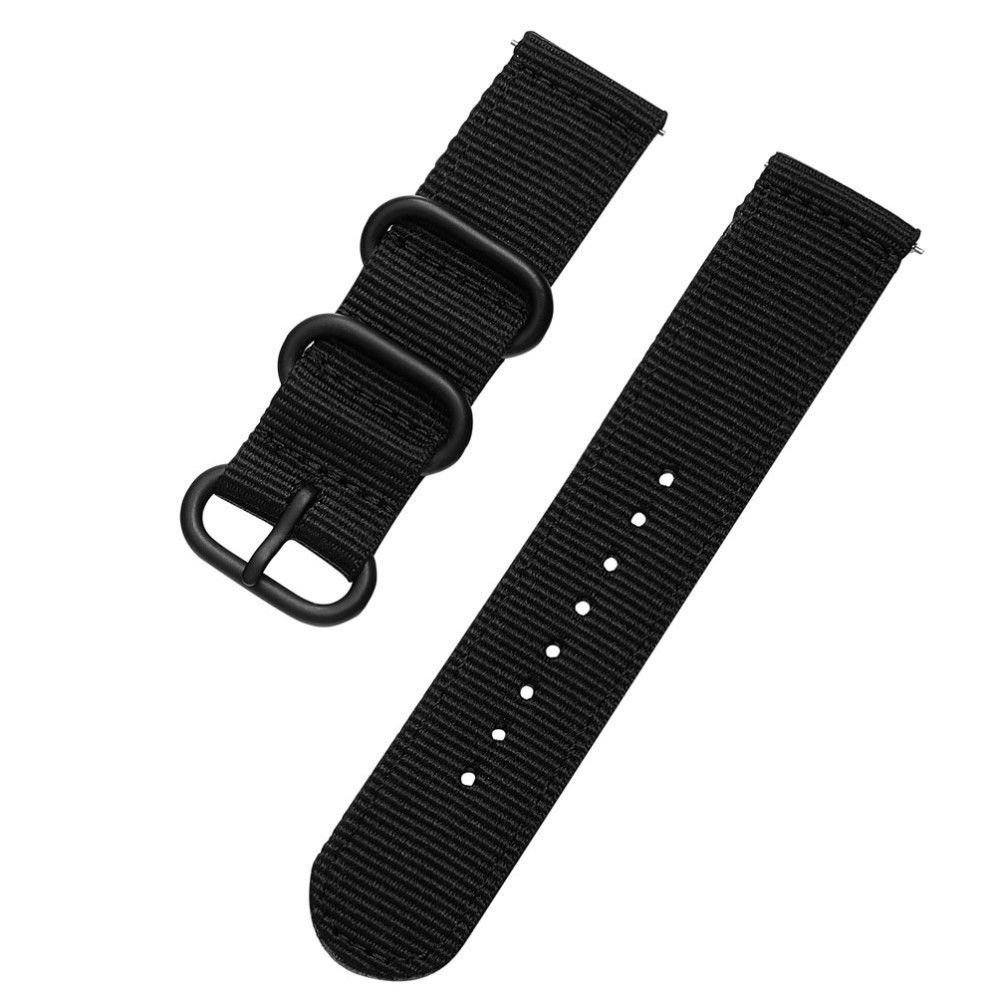 marque generique - Bracelet en nylon 20mm noir pour votre Samsung Galaxy Watch Active 2/Huawei Watch GT 42mm - Accessoires bracelet connecté