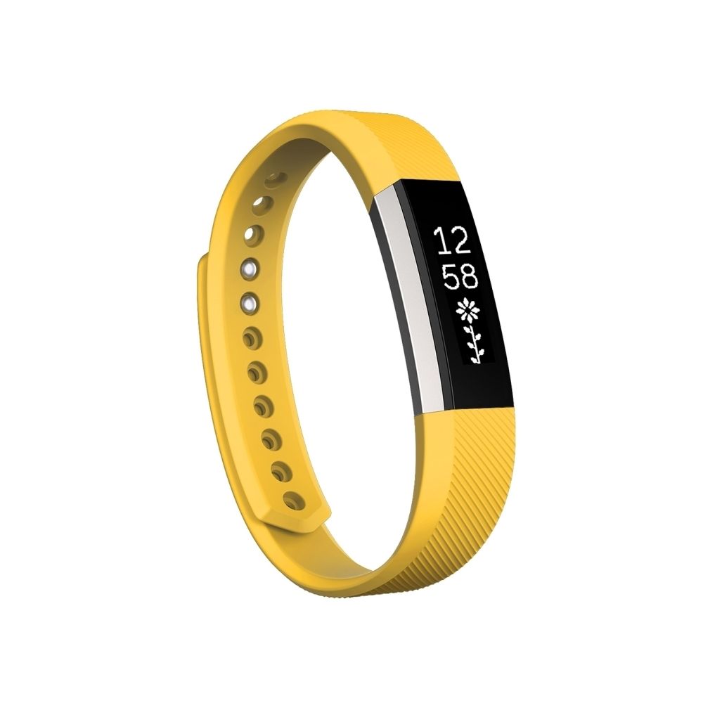 Wewoo - Bracelet jaune pour Fitbit Alta Montre Oblique Texture en Silicone, Petite Taille, Longueur: environ 18.5cm - Bracelet connecté