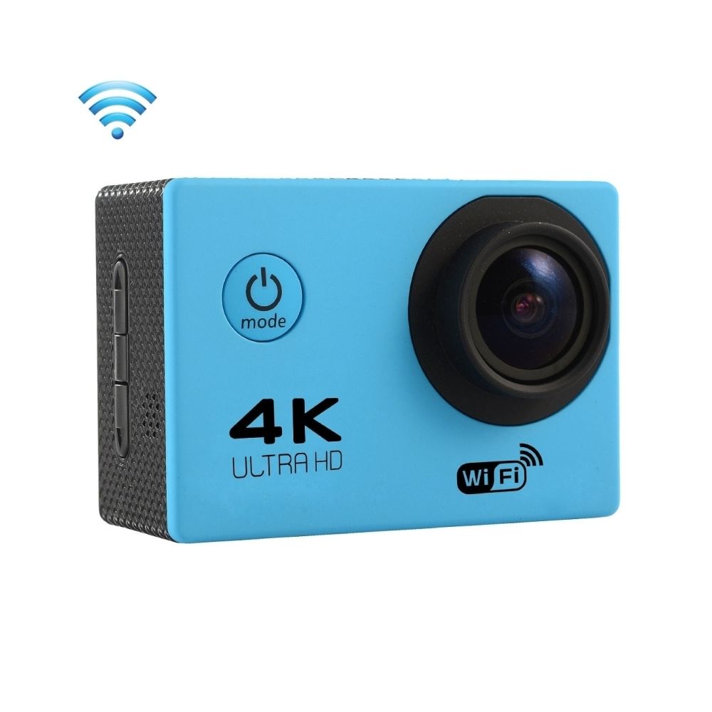 Wewoo - Caméra sport bleu 2.0 pouces Écran 4K 170 Degrés Grand Angle WiFi Action Caméscope avec Étanche Boîtier de Logement, 64 GB Micro SD Carte - Caméras Sportives