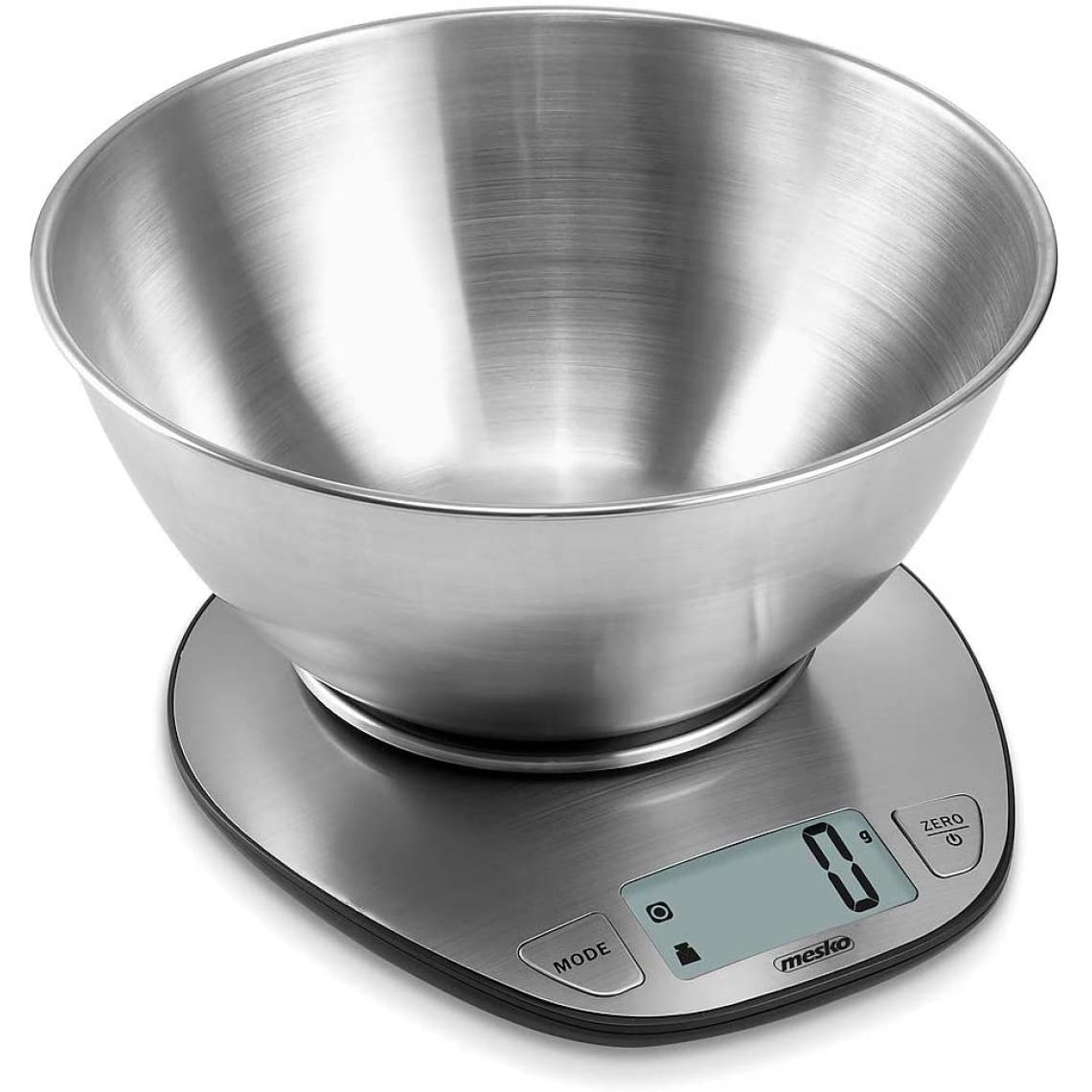 Mesko - balance de cuisine avec bol de 1,8L jusqu’à 5KG gris - Balance connectée
