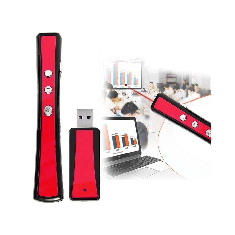Wewoo - Télécommande rouge 2.4GHz Présentation multimédia à distance PowerPoint Clicker Handheld Controller Pen avec récepteur USB, distance de contrôle: 25m - Accessoires de motorisation