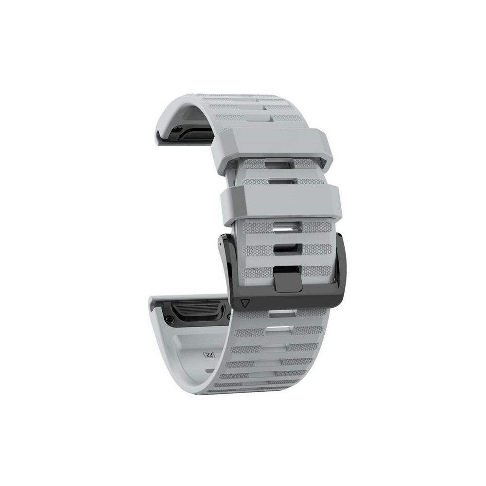 Generic - Bracelet de montre de remplacememnt en silicone 22mm Pour Garmin Fenix6 Fenix5 Universel Gris - Bracelet connecté