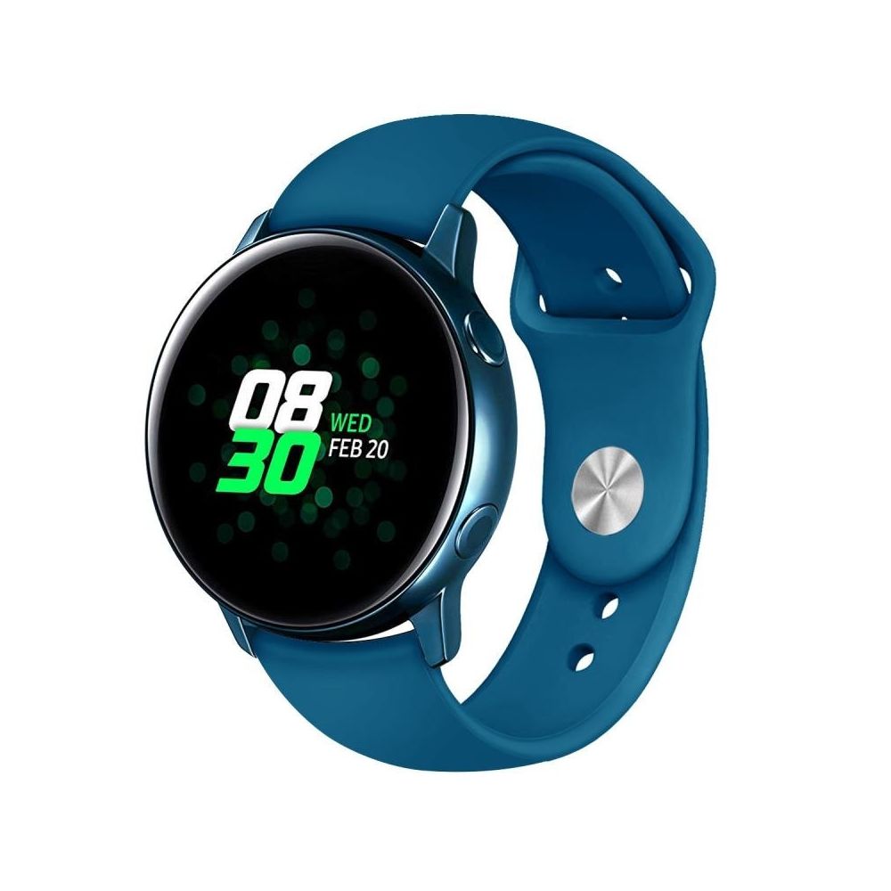 Wewoo - Montre connectée Bracelet en silicone monochrome pour appliquer Samsung Galaxy Watch Active 20 mm Cyan - Montre connectée