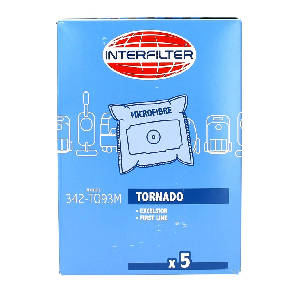 Tornado - Sacs aspirateur par 4 microfibres pour Aspirateur Electrolux, Aspirateur First line, Aspirateur Tornado - Accessoire entretien des sols