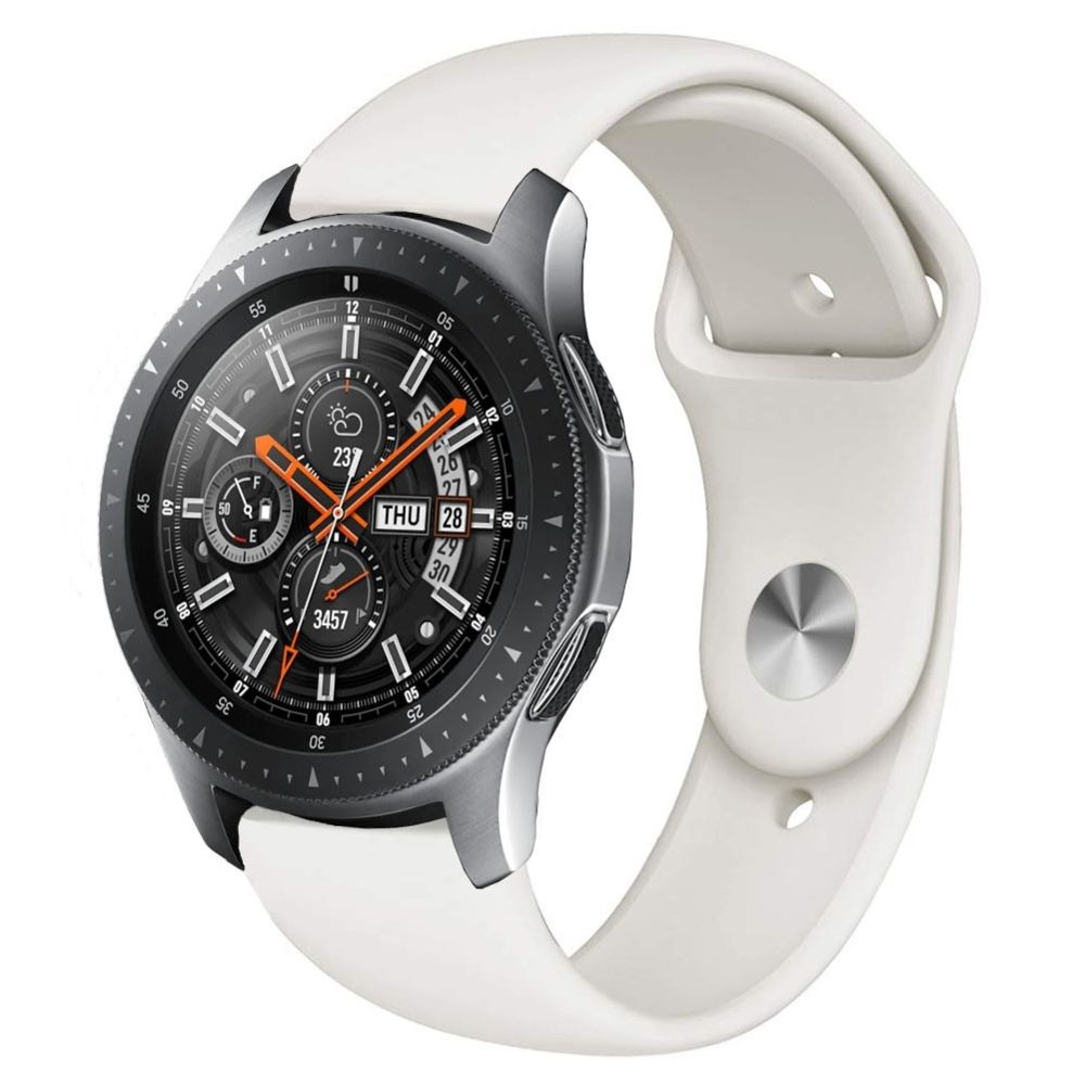 Wewoo - Montre connectée Bracelet en silicone monochrome pour appliquer Samsung Galaxy Watch Active 20 mm White Creamy - Montre connectée