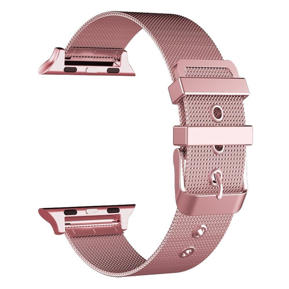 Wewoo - Pour Apple Watch Series 5 & 4 40 mm / 3 & 2 & 1 38 mm Bracelet en acier inoxydable milanais à double boucle or rose - Accessoires montres connectées