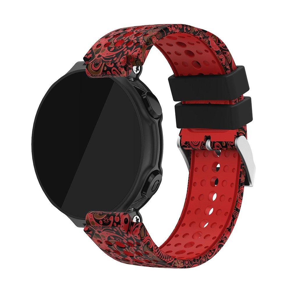 marque generique - Bracelet en silicone motif imprimé souple rouge/noir pour votre Garmin Forerunner 220/230/235/620/63 - Accessoires bracelet connecté
