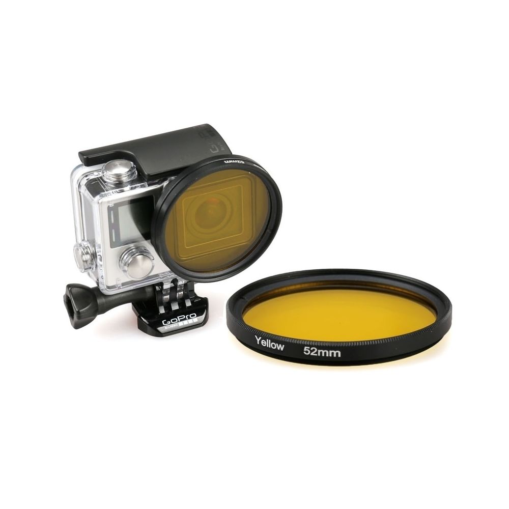 Wewoo - Filtre jaune pour GoPro HERO 4 / 3+ 52mm rond cercle couleur UV de lentille - Caméras Sportives