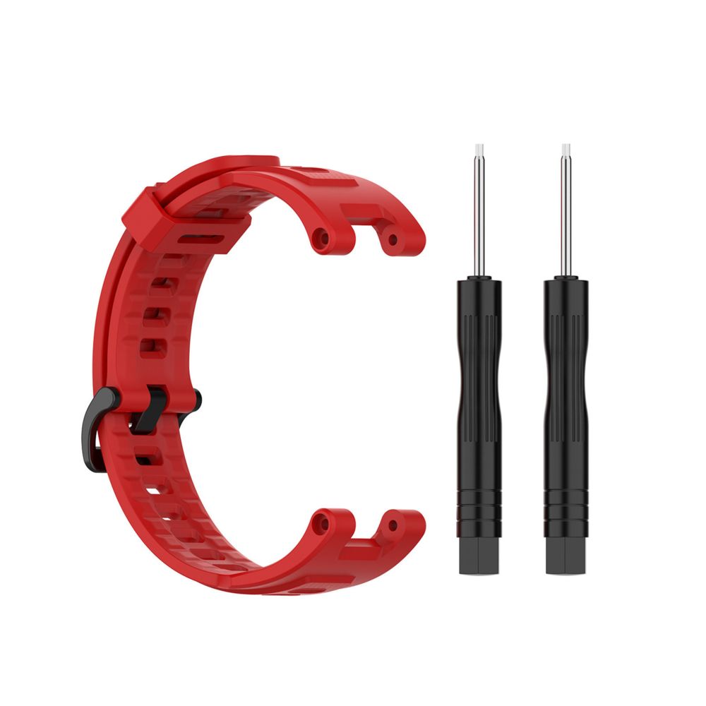 Generic - Bracelet de montre de remplacement en silicone avec outils compatible avec Amazfit T-Rex Rouge - Accessoires bracelet connecté