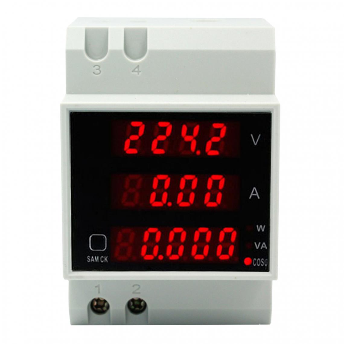 marque generique - Voltmètre AC Numérique D52-2048 Ampèremètre Wattmètre AC80-300V Intégré - Détecteur connecté