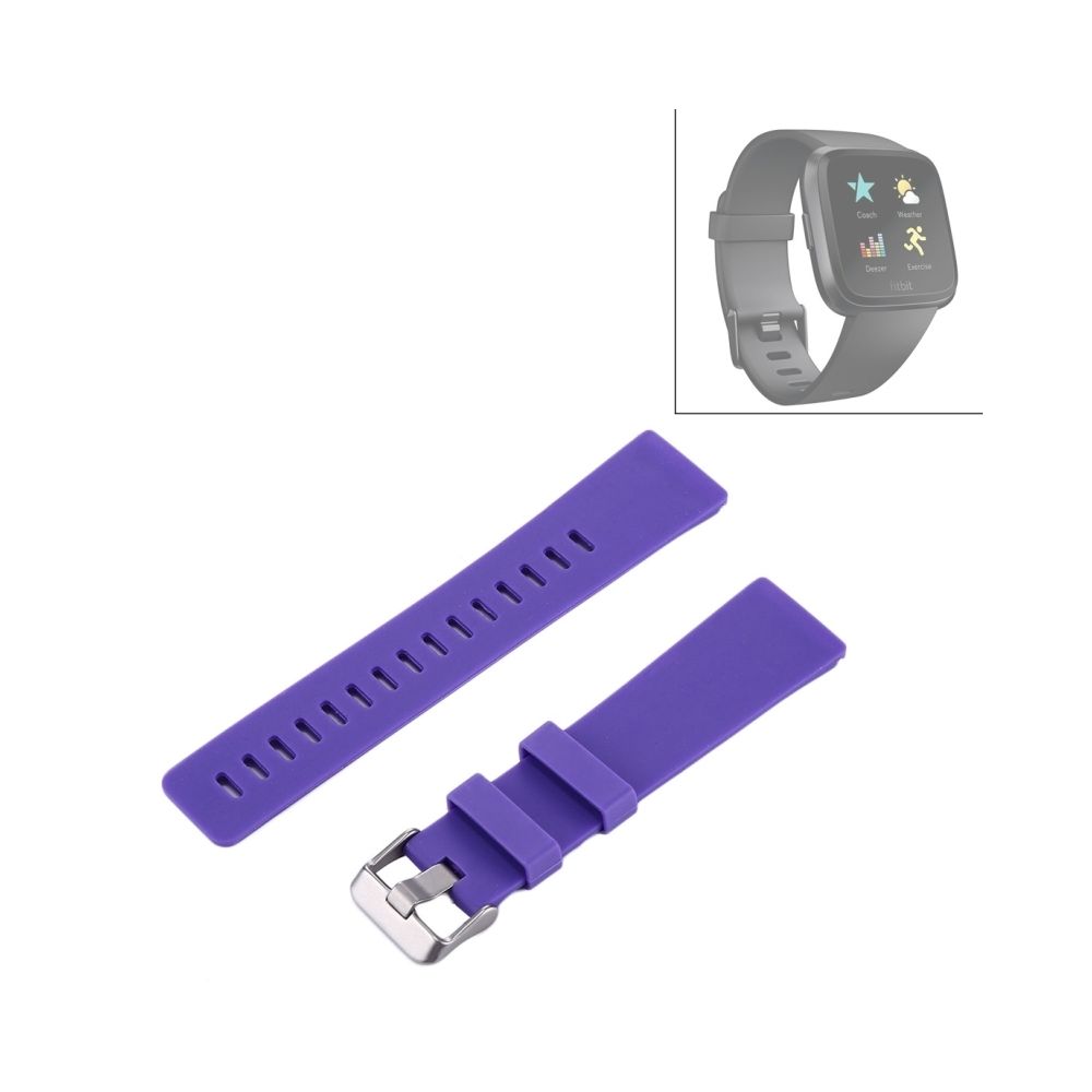 Wewoo - Bracelet pour montre connectée Fitbit Versa Simple Mode De En Silicone Violet - Bracelet connecté