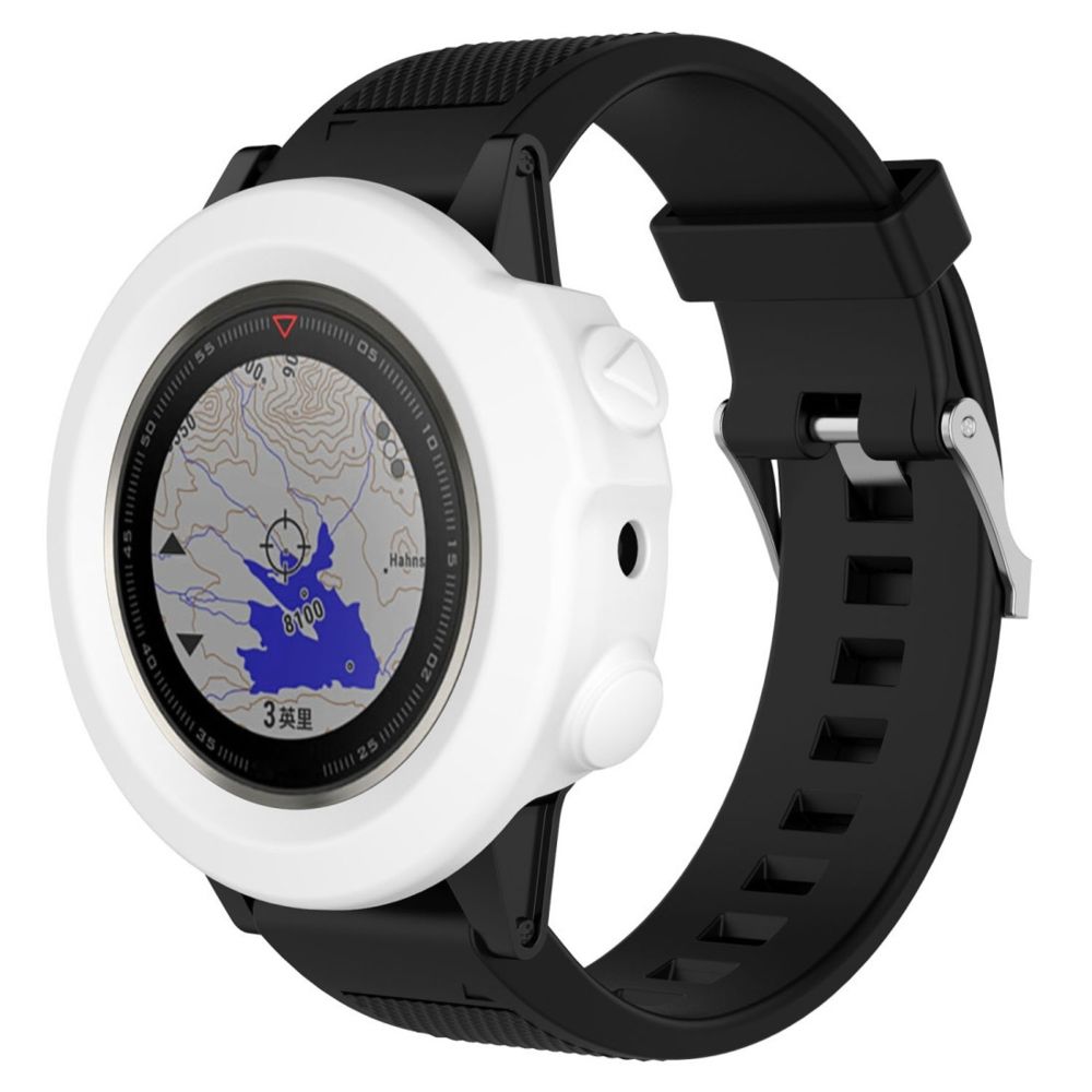 Wewoo - Boîtier de montre Étui de protection en silicone Smart Watchhôte non inclus pour Garmin Fenix 5X blanc - Accessoires montres connectées
