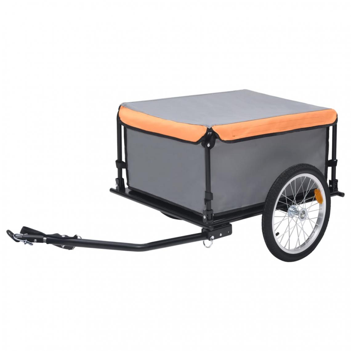Vidaxl - vidaXL Remorque de bicyclette Gris et orange 65 kg - Vélo électrique
