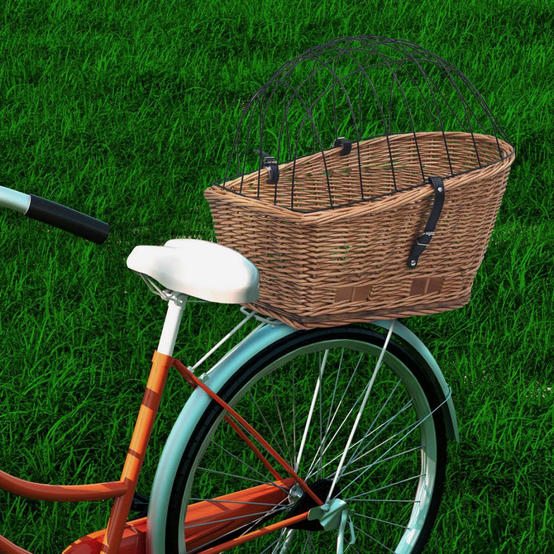 Vidaxl - vidaXL Panier arrière de vélo avec couvercle 55x31x36 cm Saule naturel - Vélo électrique