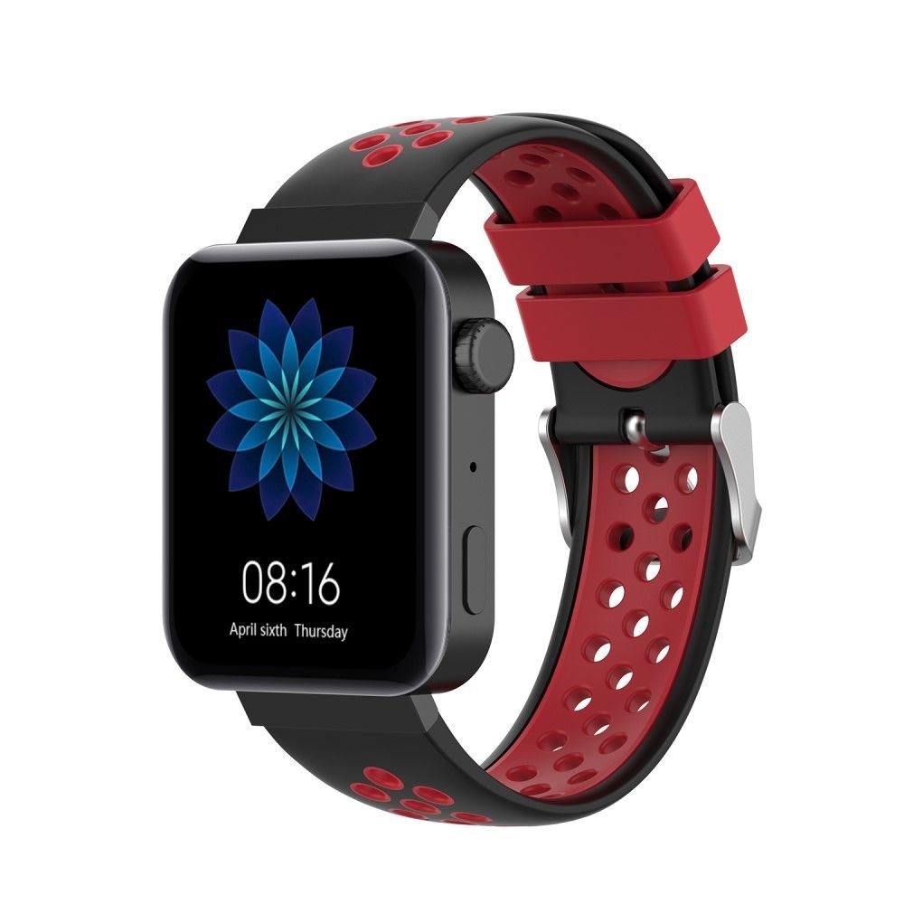marque generique - Bracelet en silicone double couleur noir/rouge pour votre Xiaomi Mi Watch - Accessoires bracelet connecté