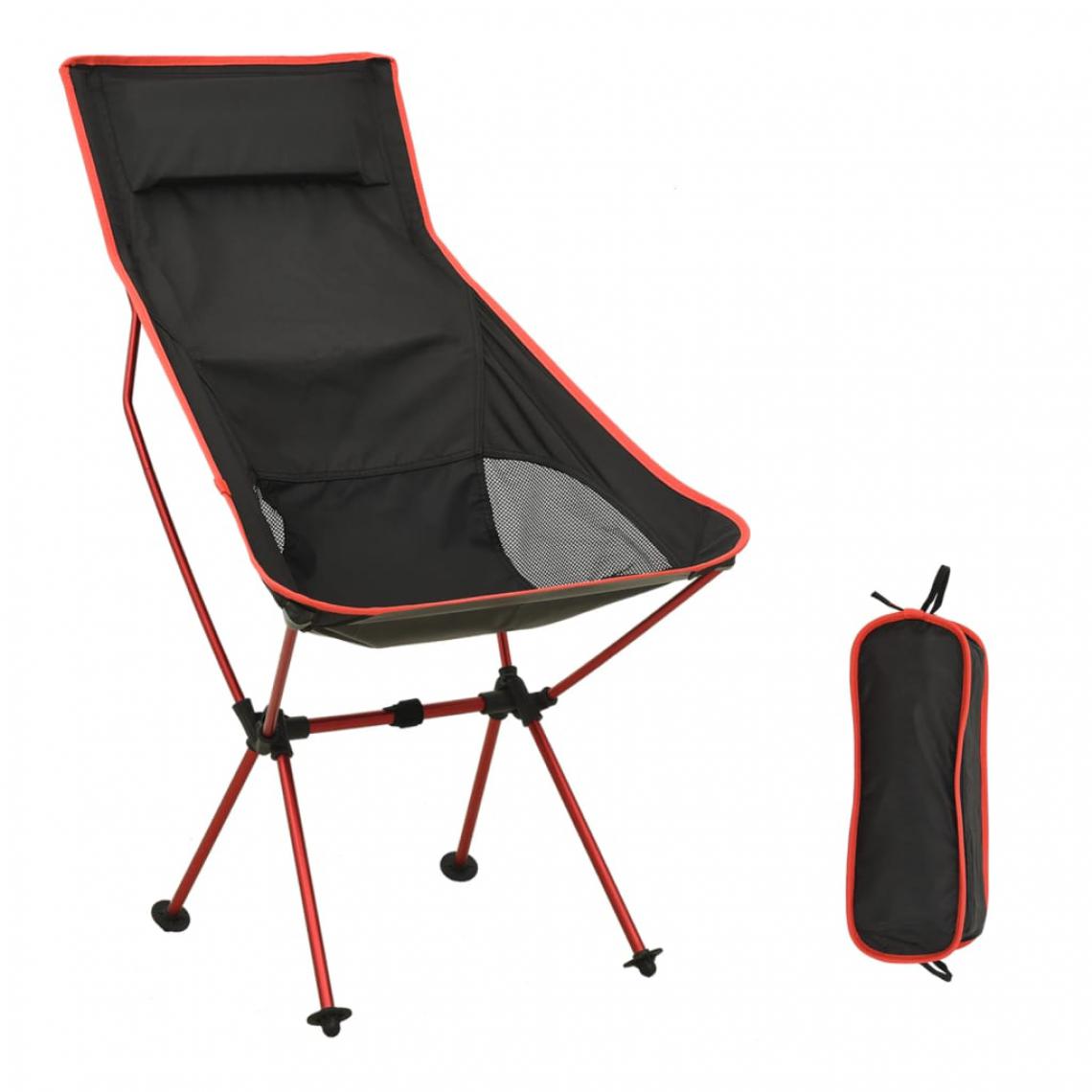 Vidaxl - vidaXL Chaise de camping pliable PVC et aluminium Noir - Accessoires Mobilité électrique