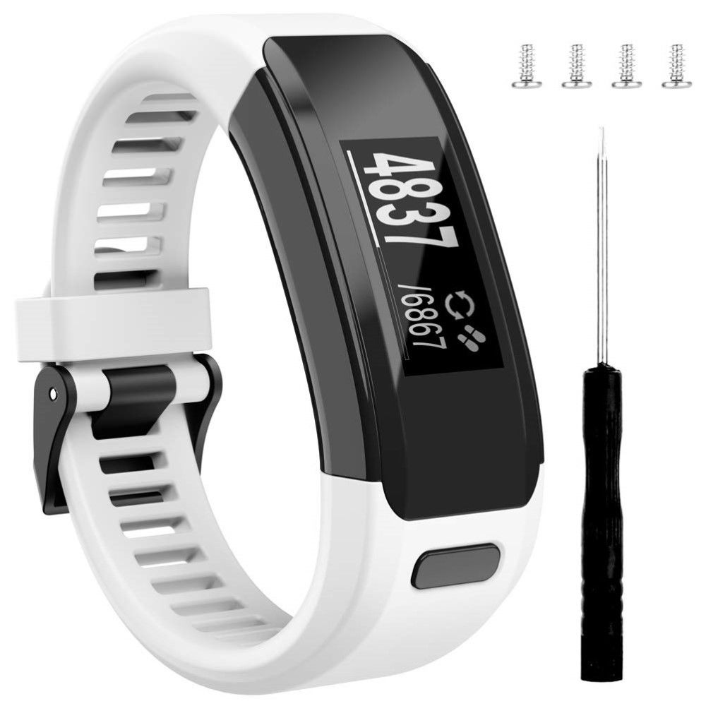 marque generique - Bracelet en silicone souple et flexible blanc pour votre Garmin Vivosmart HR - Accessoires bracelet connecté