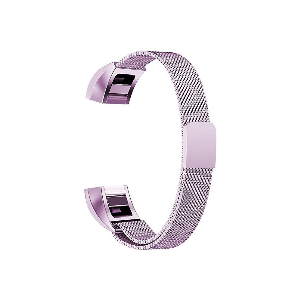 Wewoo - Bracelet pour montre connectée Dragonne magnétique en acier inoxydable FITBIT AltaTaille petite130-170mm violet clair - Bracelet connecté