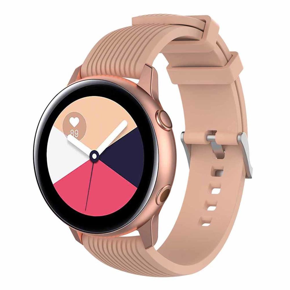 marque generique - Bracelet de montre de rechange à rayures pour montre Galaxy Active Small, brun - Accessoires montres connectées