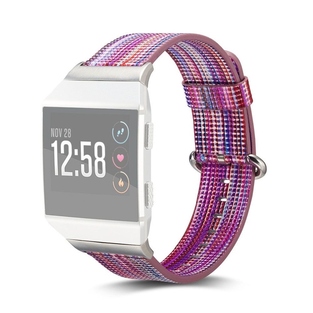 Wewoo - Bracelet pour montre connectée en cuir avec dessin coloré Fitbit Ionic - Bracelet connecté