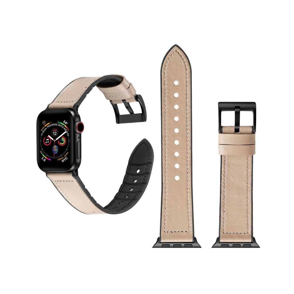Wewoo - Bracelet en acier inoxydable couleur TPU + pour Apple Watch séries 3 et 2 et 1 42 mm Gris - Accessoires Apple Watch