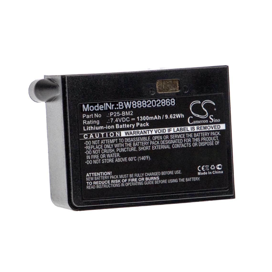 Vhbw - vhbw Batterie compatible avec Blue P25i, P25i-M, P25M, P25MFI imprimante, scanner, imprimante d'étiquettes (1300mAh, 7,4V, Li-ion) - Caméras Sportives
