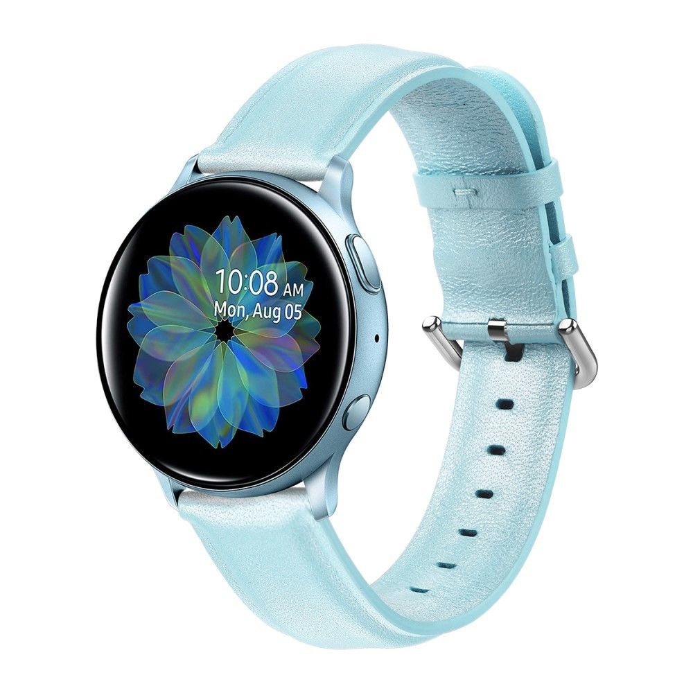 marque generique - Bracelet en cuir véritable Haut bleu clair pour votre Samsung Galaxy Watch Active2 44mm - Accessoires bracelet connecté