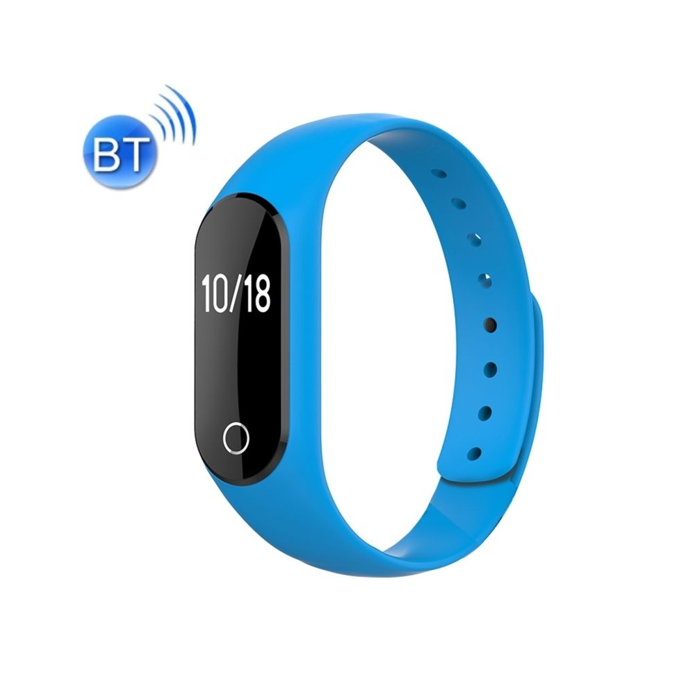 Wewoo - Bracelet connecté bleu 0,42 pouces OLED Bluetooth Smart Display, IP66 imperméable à l'eau, moniteur de fréquence cardiaque de / Podomètre / Appels Rappel / de sommeil / sédentaire / Alarme / Capture à distance, Compatible avec Android et iOS Téléphones - Bracelet connecté