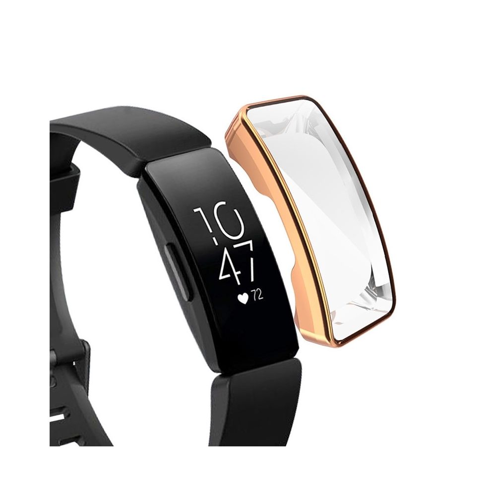 Wewoo - Boîtier de montre Pour le de en TPU Fitbit Inspire / HR à couverture totale or rose - Accessoires montres connectées