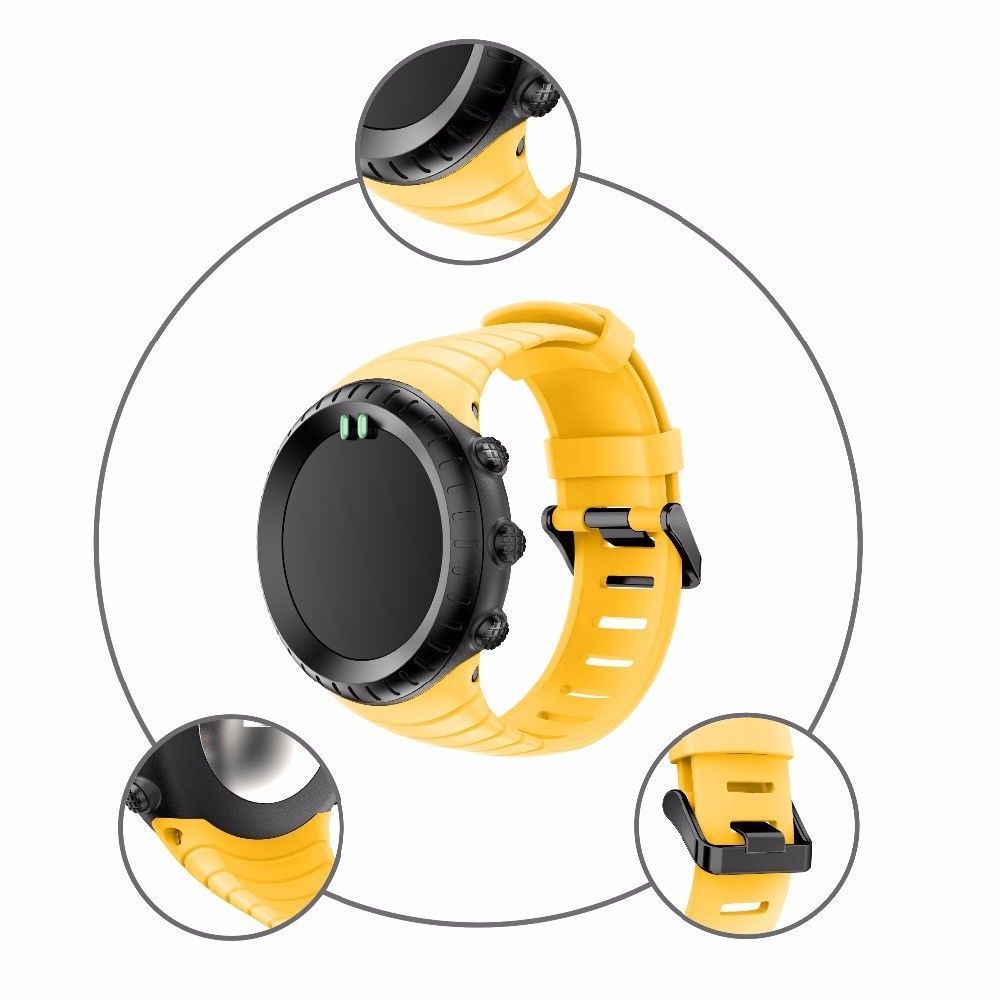marque generique - Bracelet en silicone jaune pour votre Suunto Core - Accessoires bracelet connecté