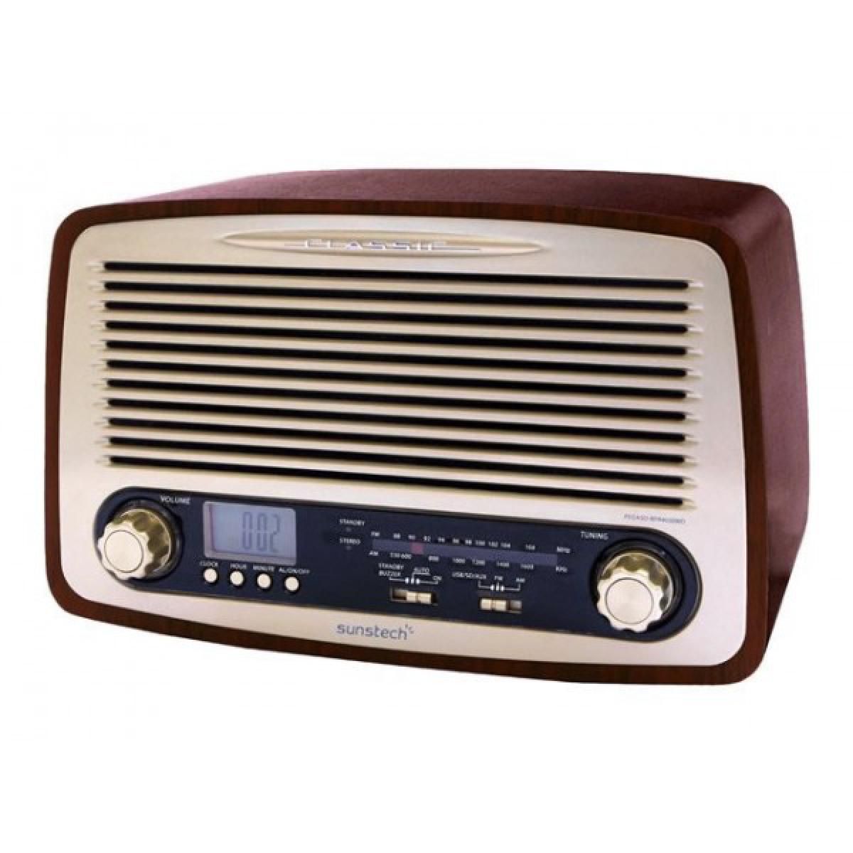 Sunstech - Radio multi - function wood and retro - Drone connecté