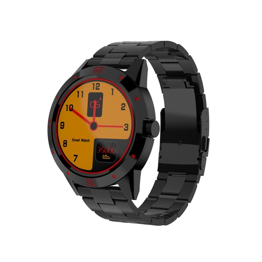 Wewoo - Montre connectée noir Smartwatch 1.3 pouces TFT écran MTK2502C Bluetooth4.0, bracelet en acier inoxydable, moniteur de fréquence cardiaque de et podomètre de sommeil rappel sédentaire - Montre connectée