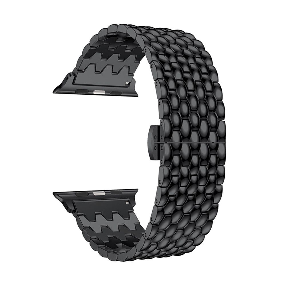 Wewoo - Bracelet montre en acier inoxydable massif Dragon Grain pour Apple Watch séries 3 et 2 et 1 38 mm noir - Accessoires Apple Watch
