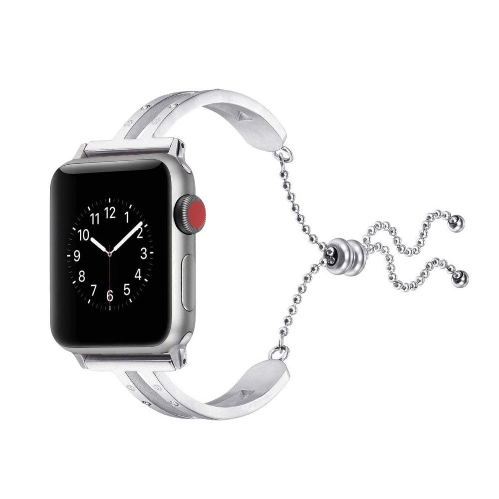 Wewoo - Pour Apple Watch Génération 3/2 / 1 38mm Bracelet de en Acier Inoxydable Universel Argent - Accessoires montres connectées