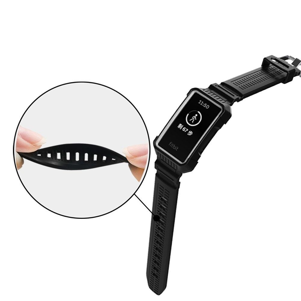 marque generique - Bracelet en silicone style d'armure argent pour votre Fitbit Charge 3 - Accessoires bracelet connecté