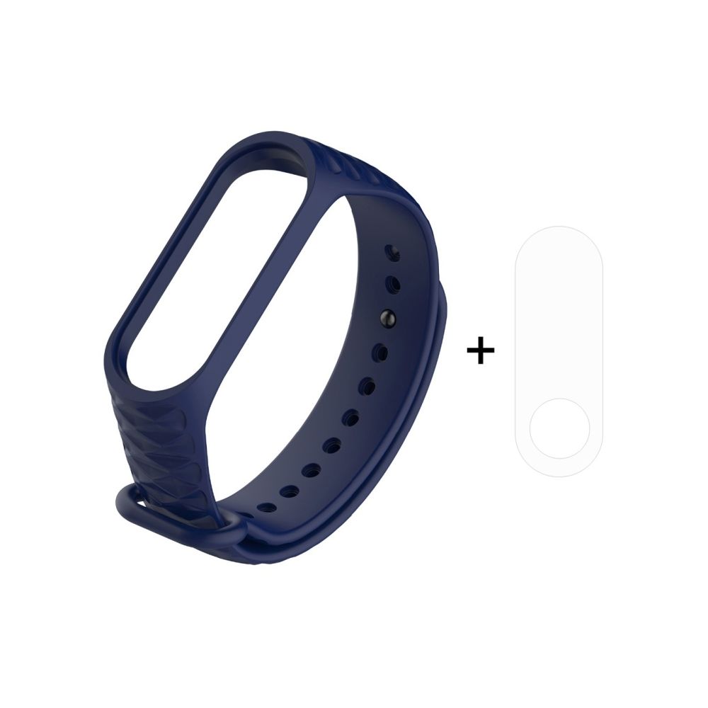 Wewoo - Remplacement de la bande de poignet avec bracelet en silicone TPU pour Xiaomi Mi Band 3 bleu foncé - Bracelet connecté
