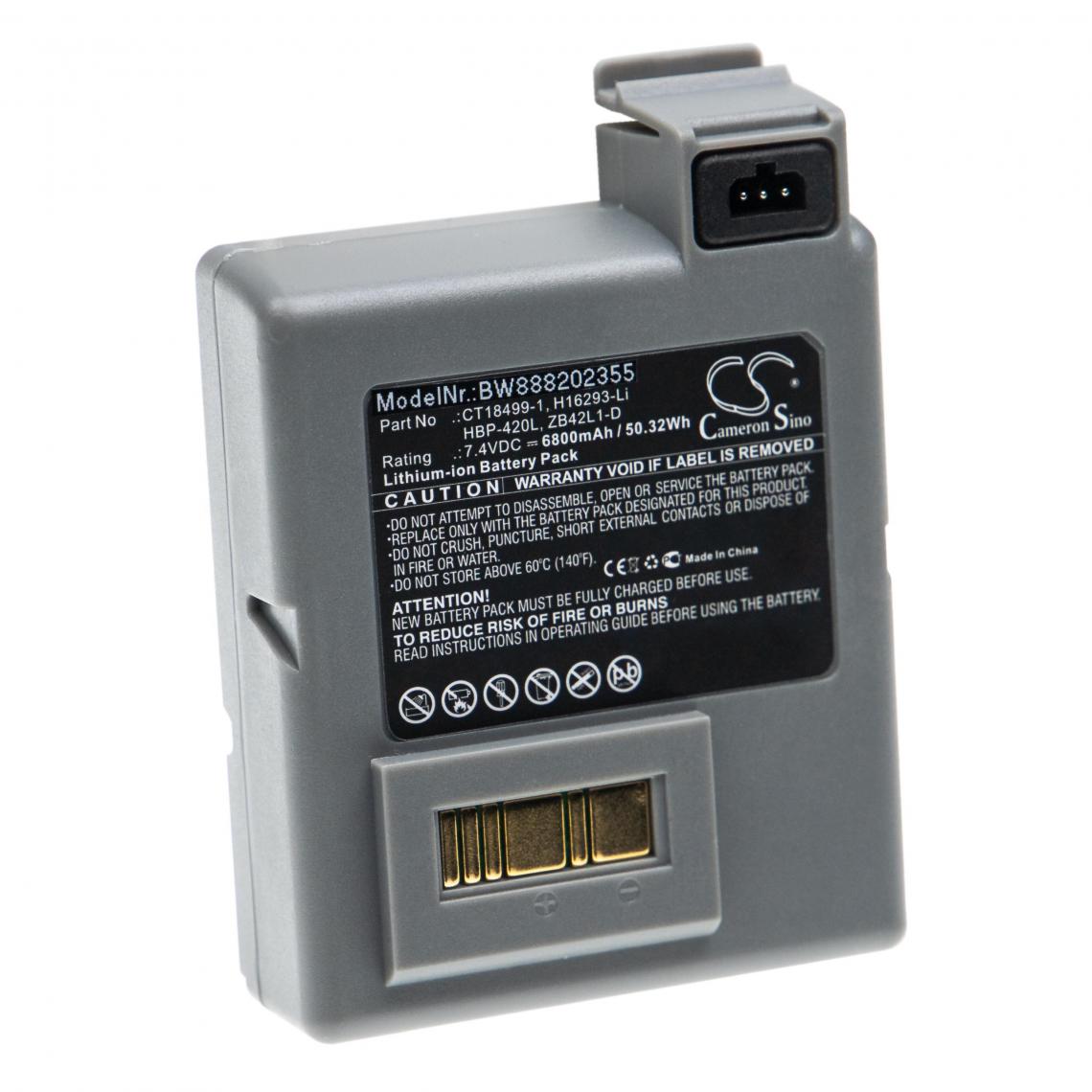Vhbw - vhbw Batterie compatible avec Zebra P4T, RP4, RP4T imprimante, scanner, imprimante d'étiquettes (6800mAh, 7,4V, Li-ion) - Caméras Sportives