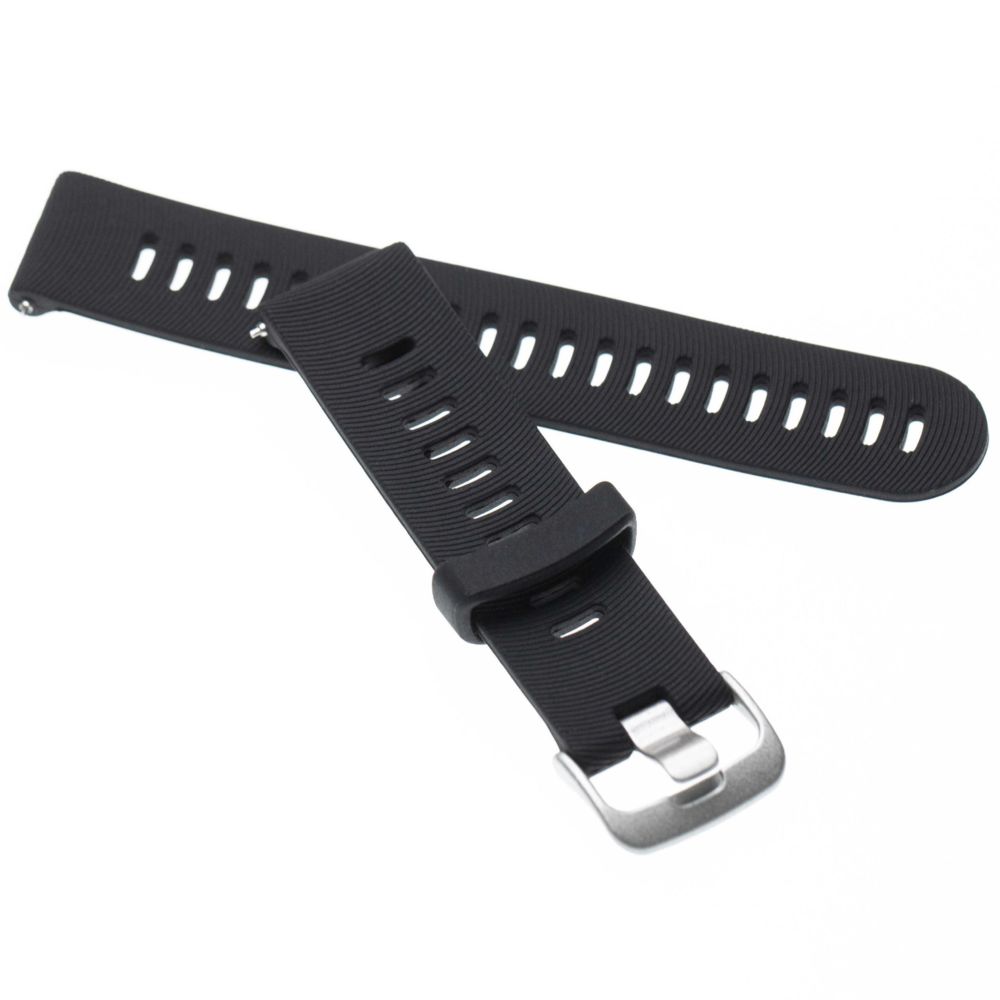 Vhbw - vhbw bracelet compatible avec Garmin Forerunner 245, 245 Music montre connectée - 11 + 8,5cm rainuré silicone noir - Accessoires montres connectées
