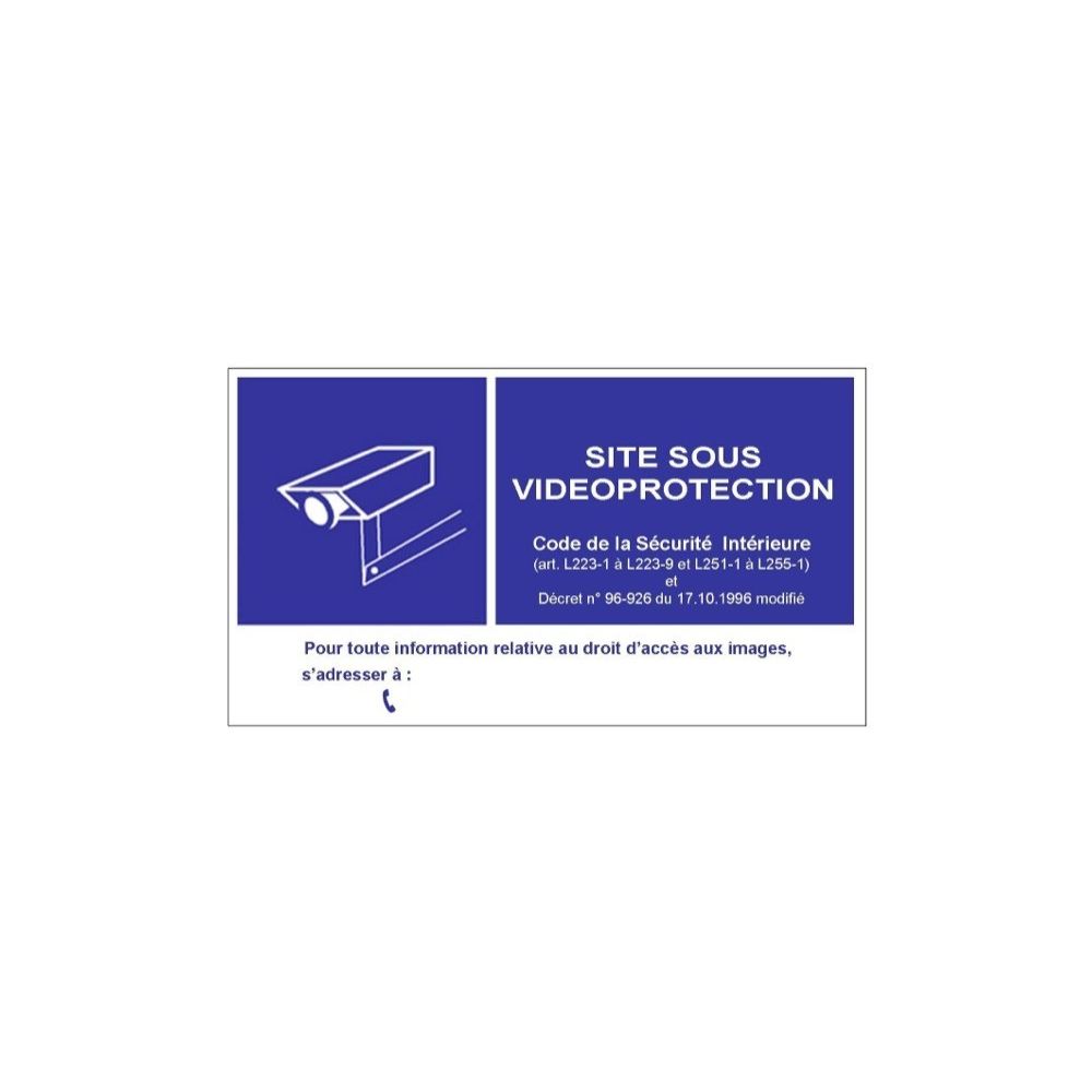Abi Diffusion - Panneau en PVC pour vitrine de signalisation d'une vidéosurveillance - Accessoires sécurité connectée