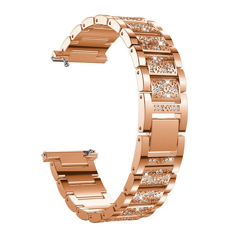 marque generique - Bracelet en métal décor de strass universel 22mm or rose pour votre Huawei Watch GT/Gear S2 - Accessoires bracelet connecté