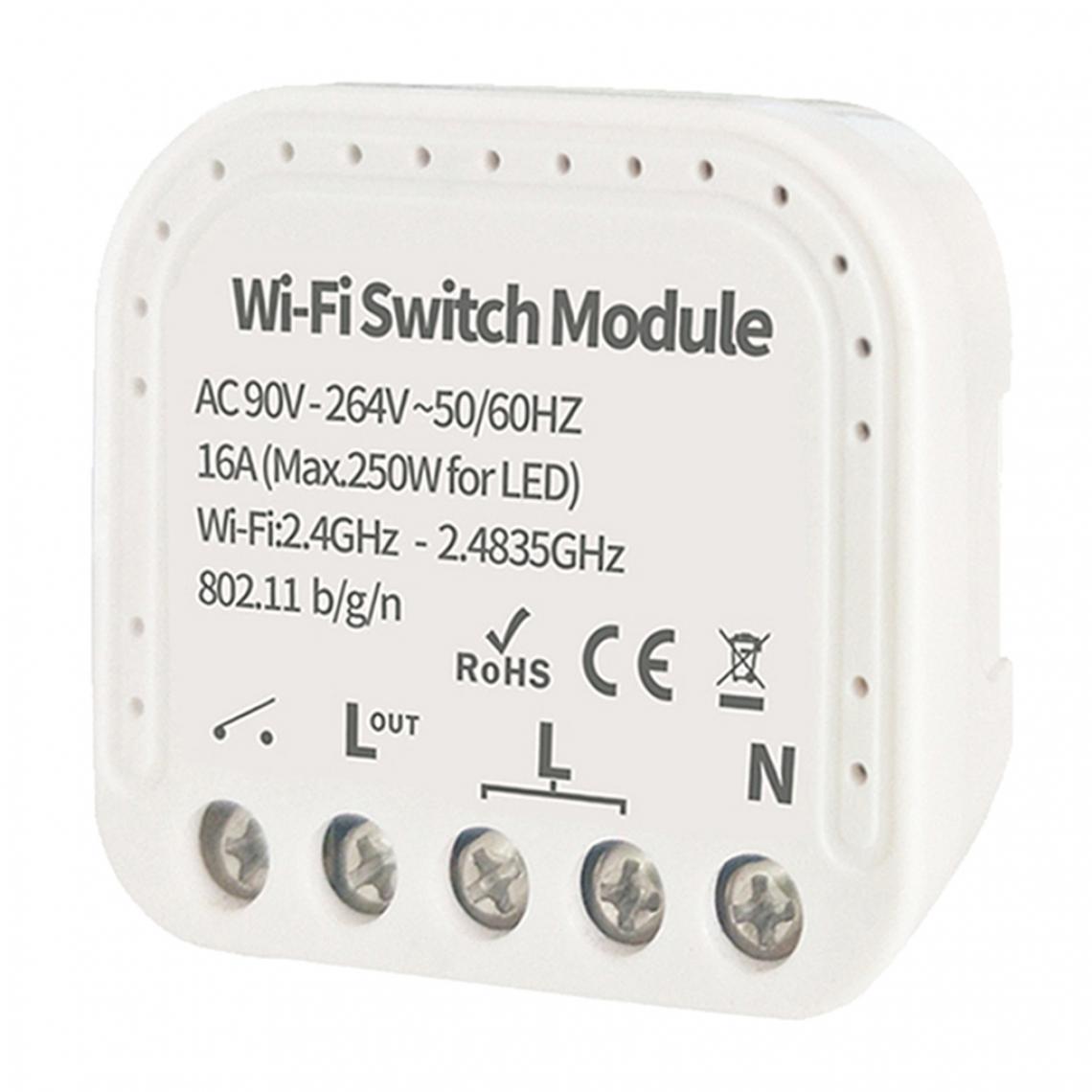 marque generique - Module De Commutateur De Lumière De Relais WiFi Intelligent 90-264V APP Contrôle DIY EW - Alarme connectée