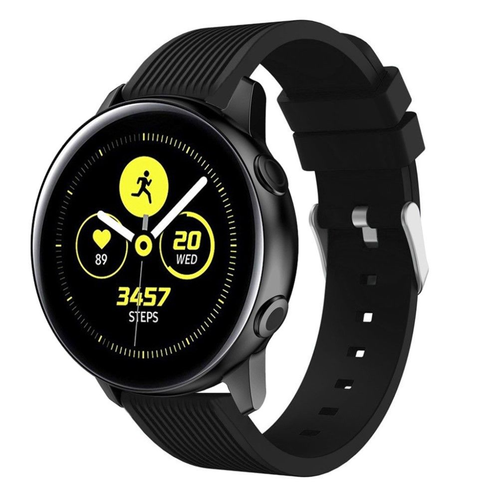 marque generique - Coque en silicone rayure douce noir pour votre Samsung Galaxy Watch Active SM-R500 - Accessoires bracelet connecté