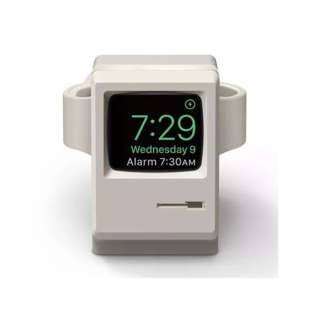 Wewoo - Chargeur Style rétro silicagel apple montre station de support quai chargement (gris) - Accessoires montres connectées