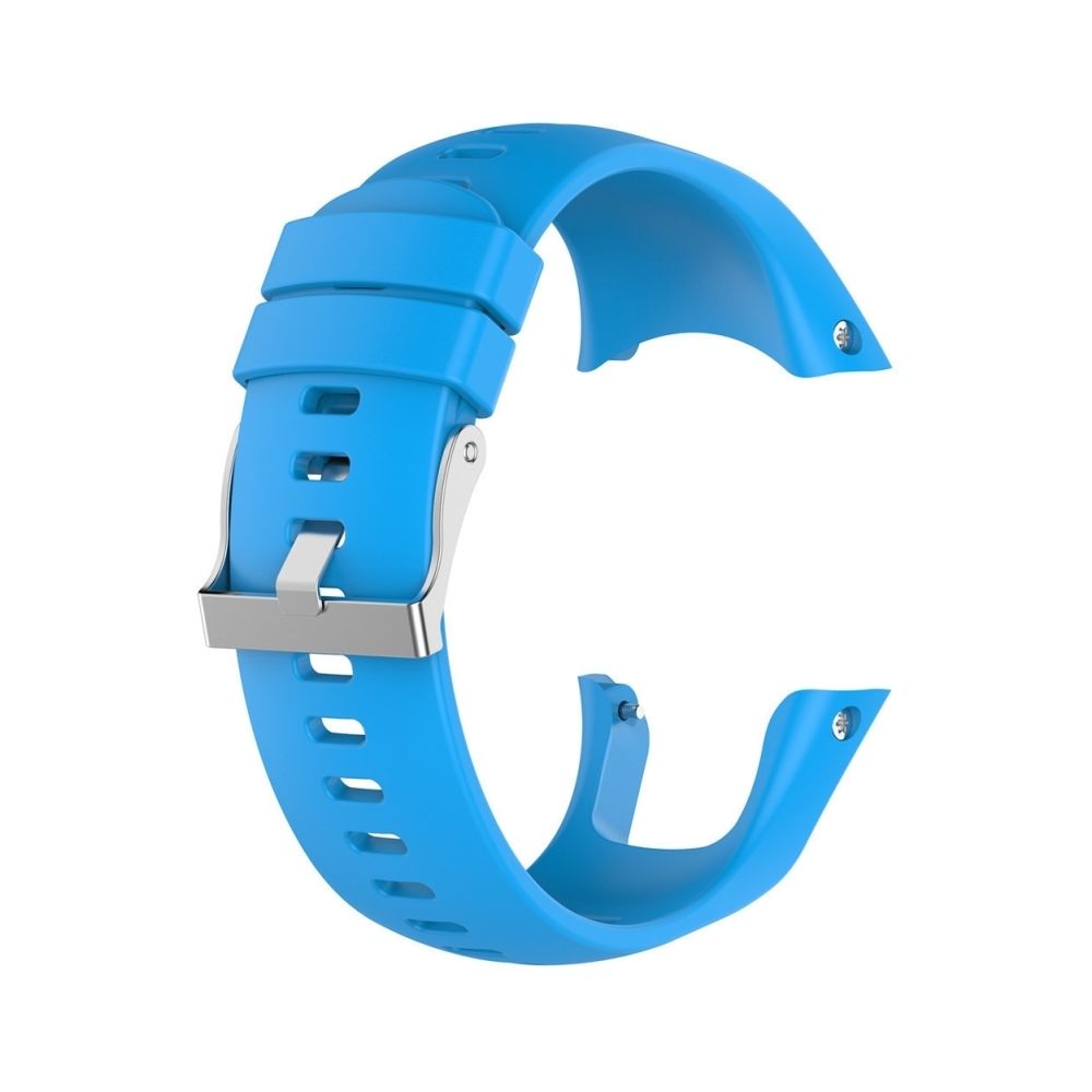Wewoo - Bracelet pour montre connectée Dragonne de remplacement en silicone SUUNTO Trainer Wrist HR bleu ciel - Bracelet connecté